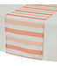 Chemin de table ligné blanc et orange 55 po