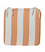 Coussin de chaise ligné blanc et orange