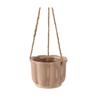 Cache-pot suspendu rose pâle 5 po