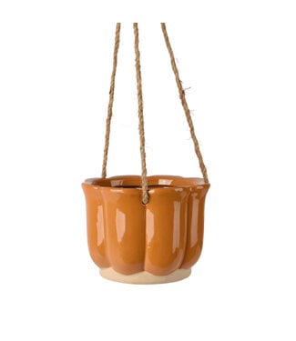 Cache-pot suspendu orange 5 po