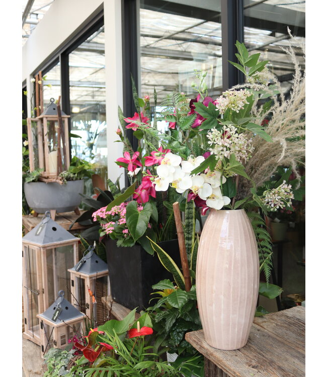 Vase en terre cuite beige rosé 6 po