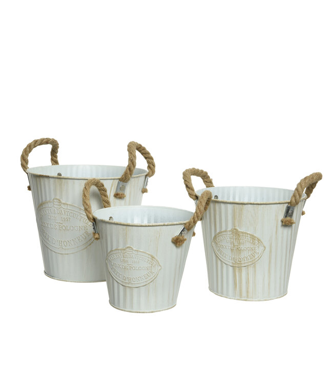 Seau métal blanc Prix d'honneur  | Décoration champêtre