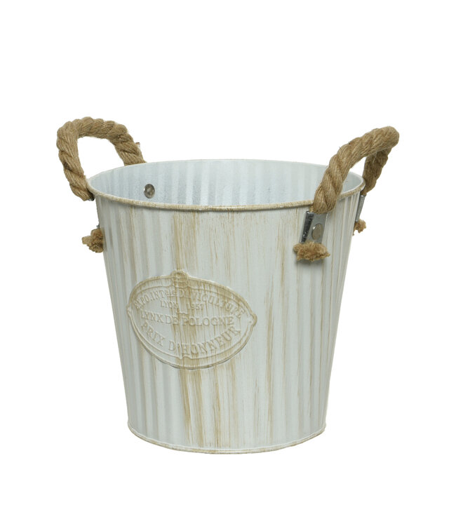 Seau métal blanc Prix d'honneur  | Décoration champêtre