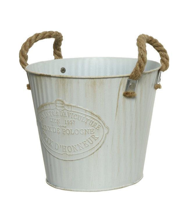 Seau métal blanc Prix d'honneur  | Décoration champêtre