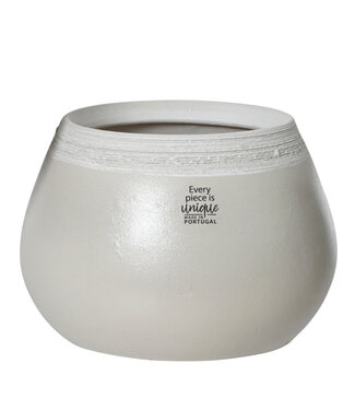 Cache-pot terre cuite rond blanc 7,5 po