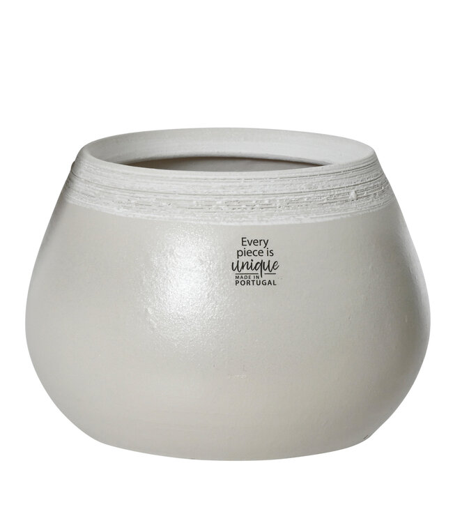 Cache-pot terre cuite rond blanc 7,5 po | Élégance épurée & style intemporel