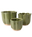 Cache-pot fleur vert | Pot design au look vintage