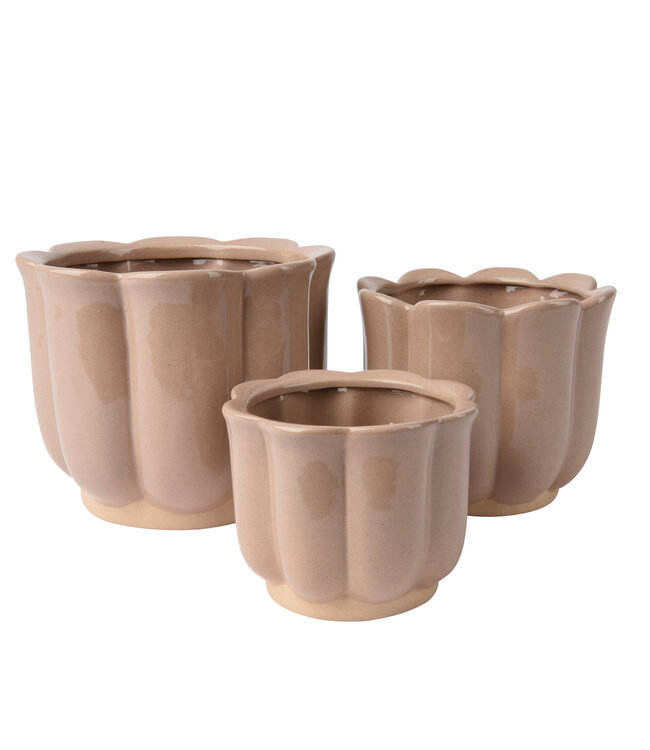 Cache-pot fleur rose | Pot design au look vintage