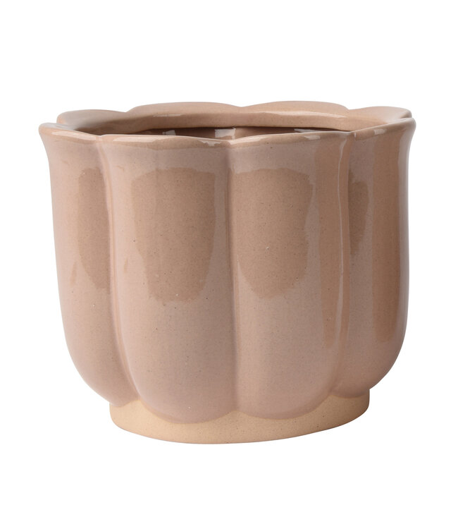 Cache-pot fleur rose | Pot design au look vintage