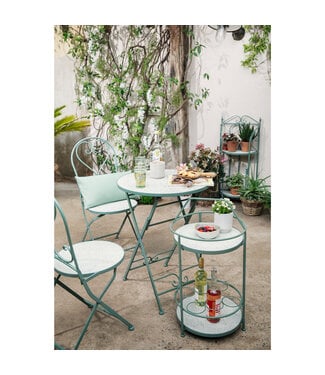 Ensemble bistro mosaïque vert et blanc 3 mrx