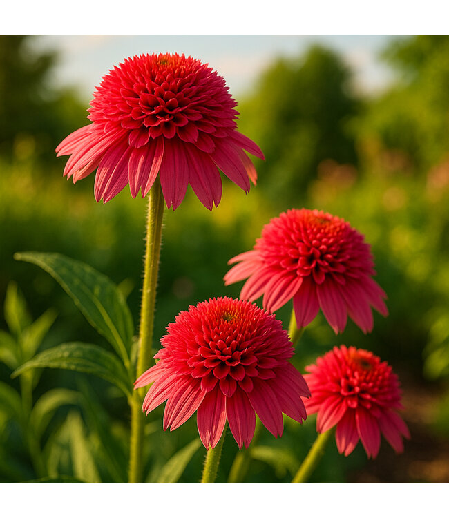 Echinacea double scoop Strawberry deluxe 1 gal | Un tourbillon rouge fraise