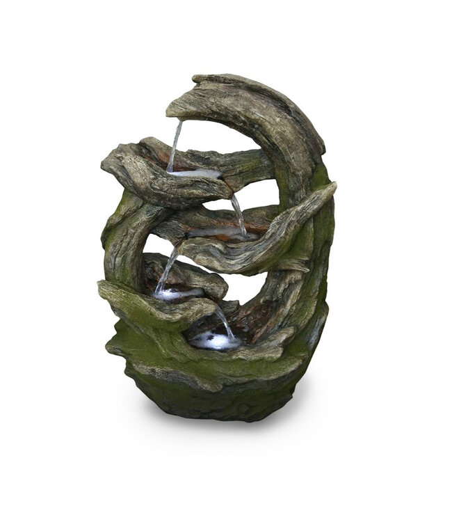 Fontaine  en polyrésine avec lumières |  Élément décoratif apaisant pour jardin ou terrasse