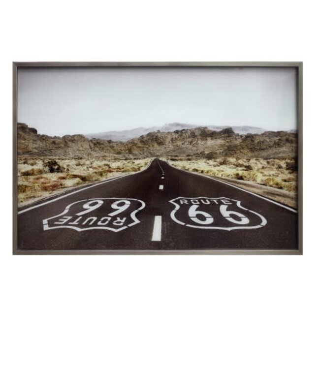 Verre trempe Route 66 48" x 32" | Décoration murale vintage