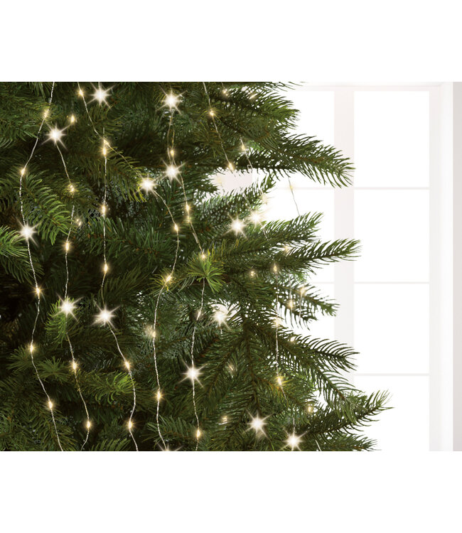 Lumières micro LED fil argent blanc chaud