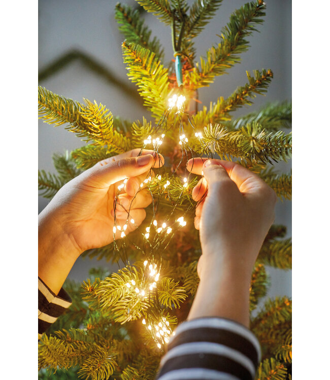 Lumières micro LED fil argent blanc chaud