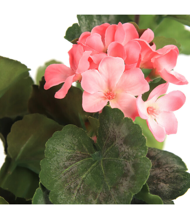 Bouquet suspendu de géranium UV rose 22 po | Fleurs artificielles réalistes et résistantes aux UV pour intérieur et extérieur