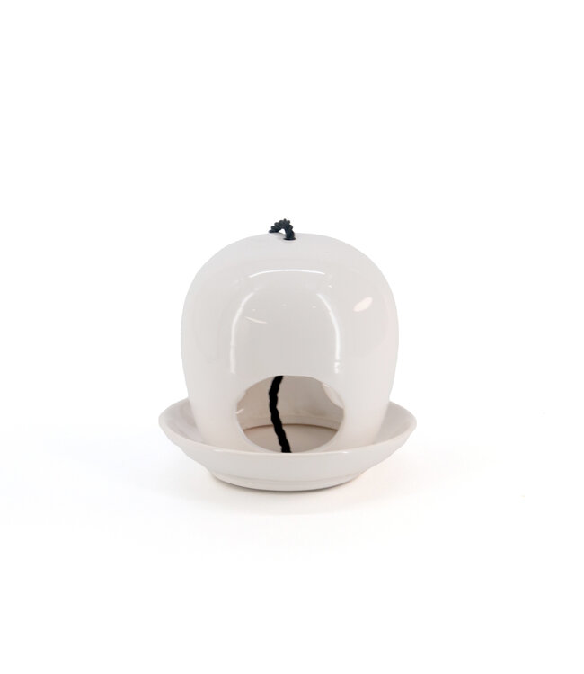 Mangeoire à oiseaux céramique blanche | Moderne et durable