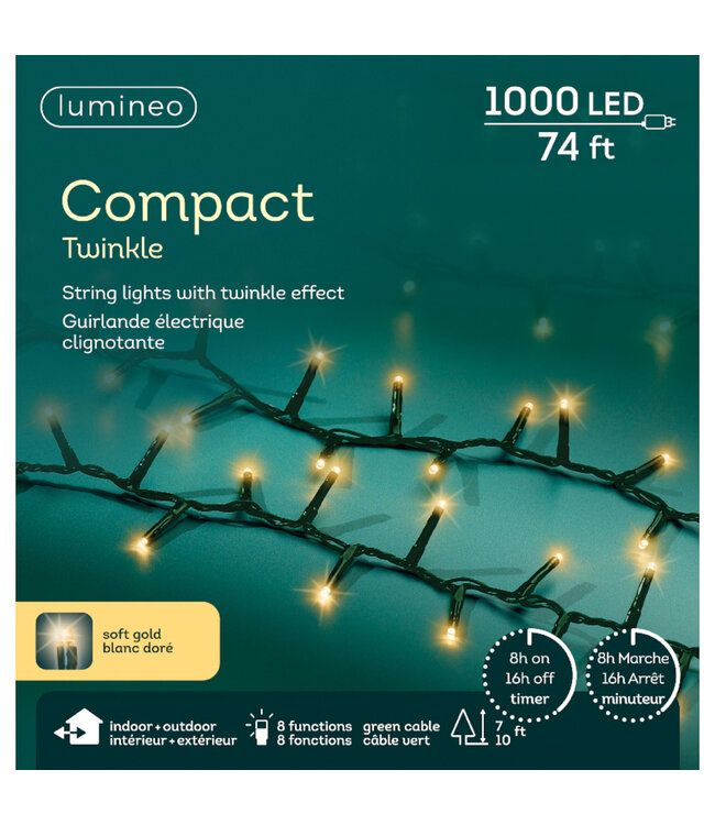 Lumières compact LED champagne 1000 lum.  74 pi| Éclat chaleureux
