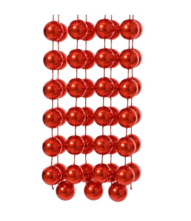 Guirlande de billes rouges lustrés | Décoration de Noël