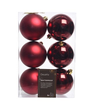 Boules de Noël bourgogne brillantes et mates