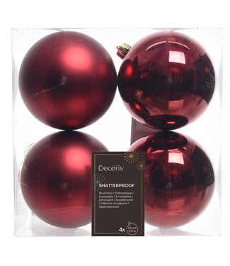 Boules de Noël bourgogne mates et brillantes