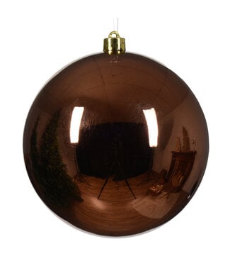 Boule de Noël espresso lustrée en plastique