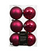 Boules plastique cerise brillant/mat | boîte de 6