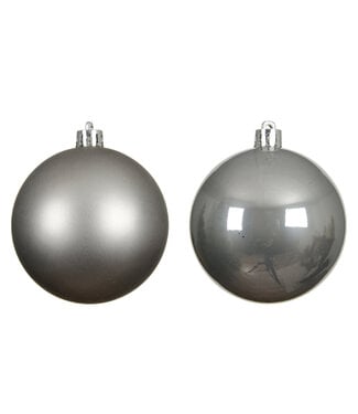 Boules plastique grises brillantes et mates