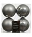 Boules plastique grises brillantes et mates | boîte de 4