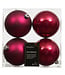 Boules plastique cerise brillantes et mates | boîte de 4