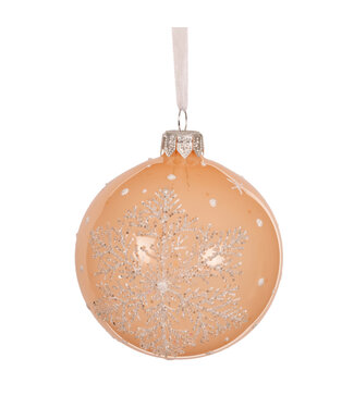 Boule de verre pêche avec flocon