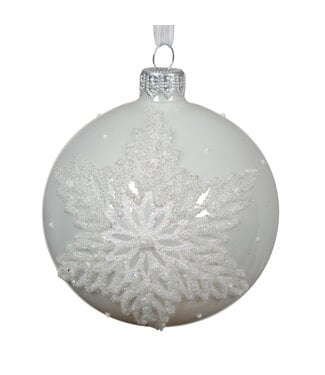 Boule de verre blanche flocon