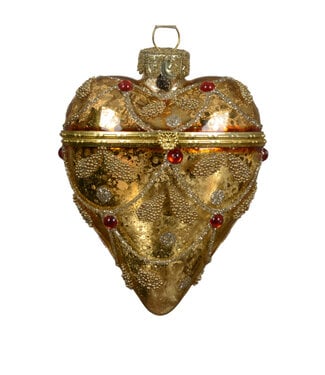 Boule cadeau de Noël en forme de cœur