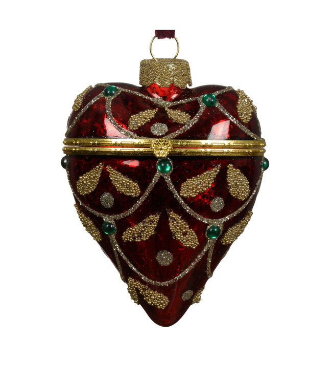 Boule cadeau de Noël en forme de cœur