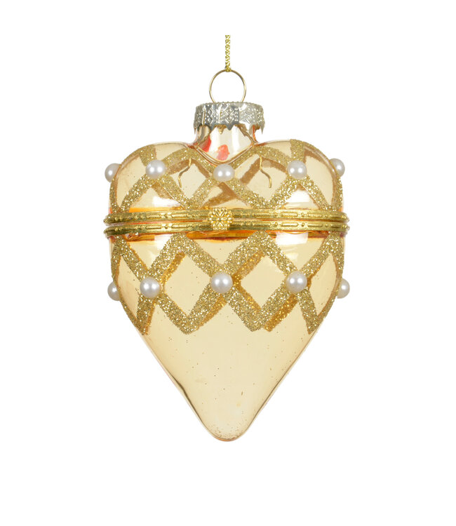 Boule cadeau cœur clair | Ornement raffiné de Noël