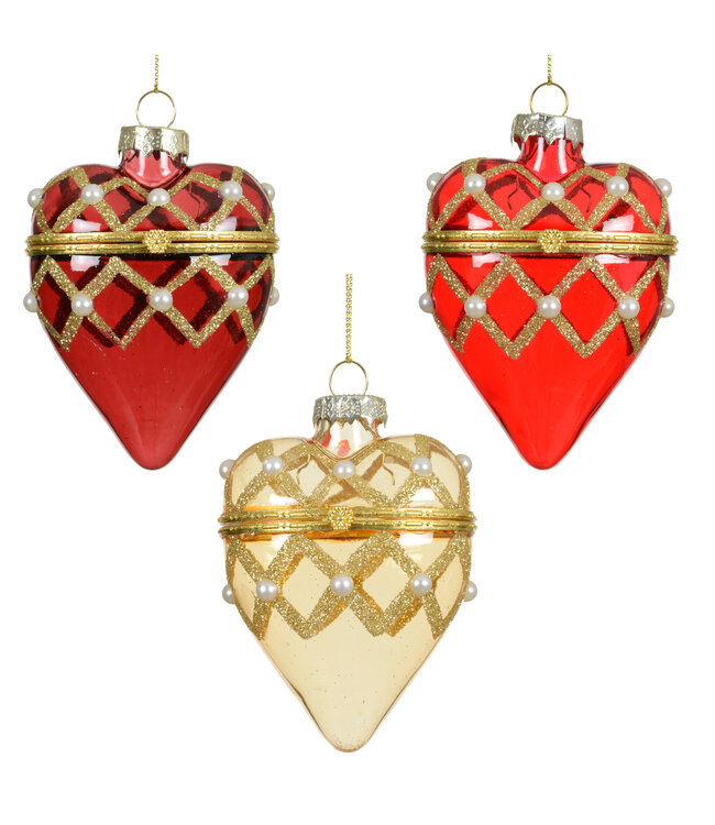 Boule cadeau cœur clair | Ornement raffiné de Noël