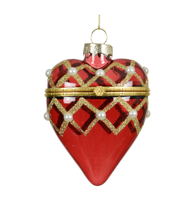 Boule cadeau cœur clair | Ornement raffiné de Noël