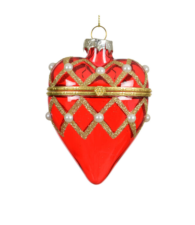 Boule cadeau cœur clair | Ornement raffiné de Noël