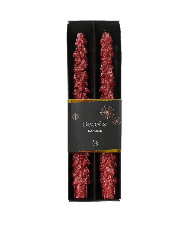 chandelles rouges en forme de sapin | Accessoire raffiné