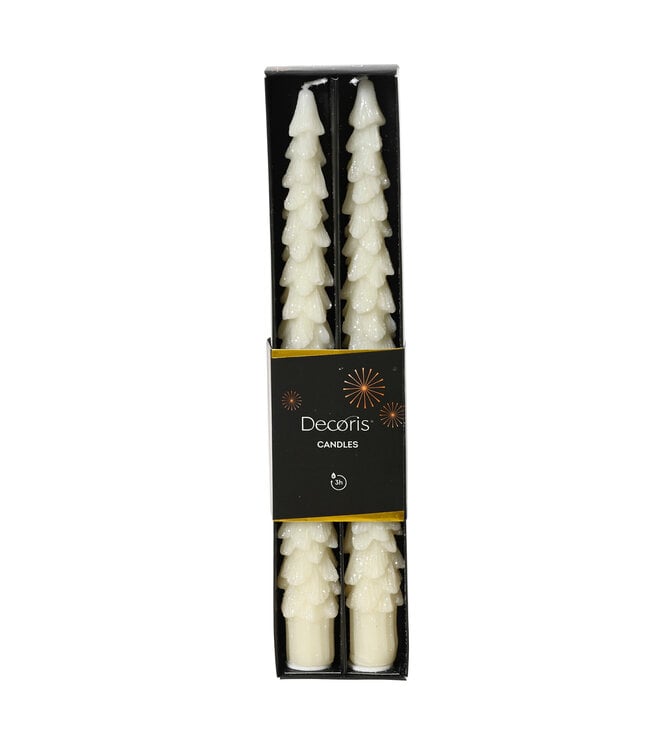 Chandelles blanches en forme de sapin | Accessoires décoratifs