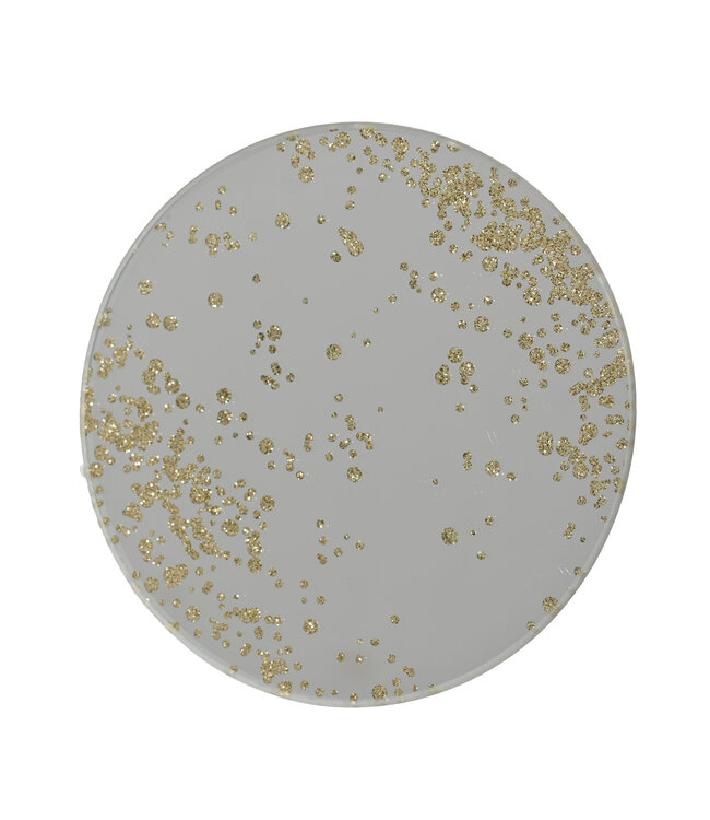 Sous-verre miroir et paillettes dorées | Élégance raffinée et éclat festif pour la maison