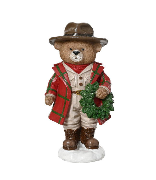 Ourson manteau rouge et couronne | Douceur et charme de Noël