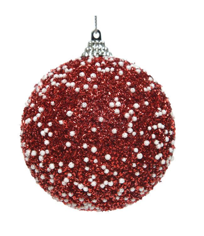 Boule de mousse rouge et blanche | Ornement décoratif élégant et festif