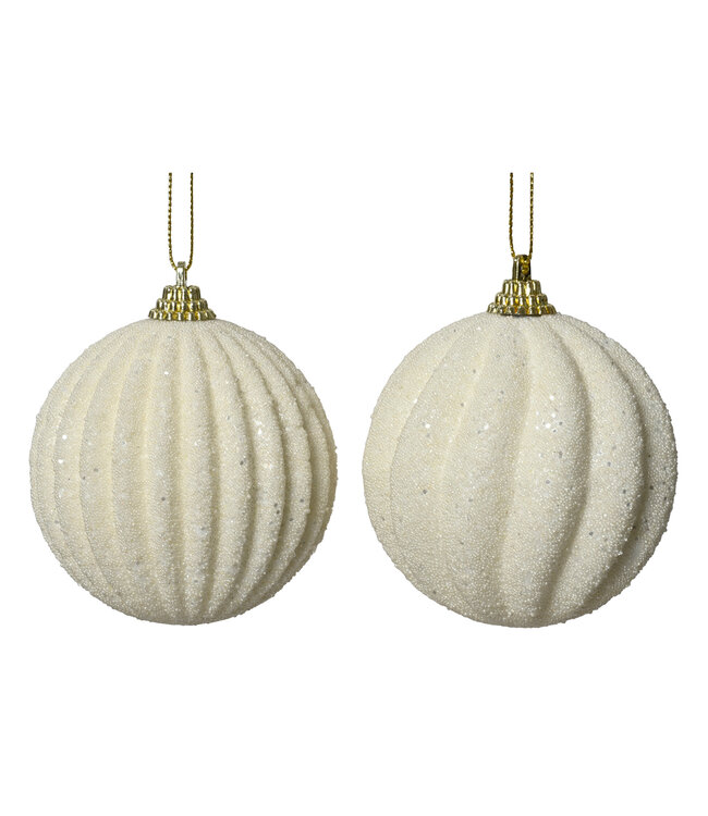 Boule de mousse crème ( 2 ass.) | Ornements élégants pour décor raffiné