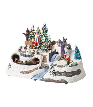 Scène LED en mouvement, Père Noël dans sa forêt