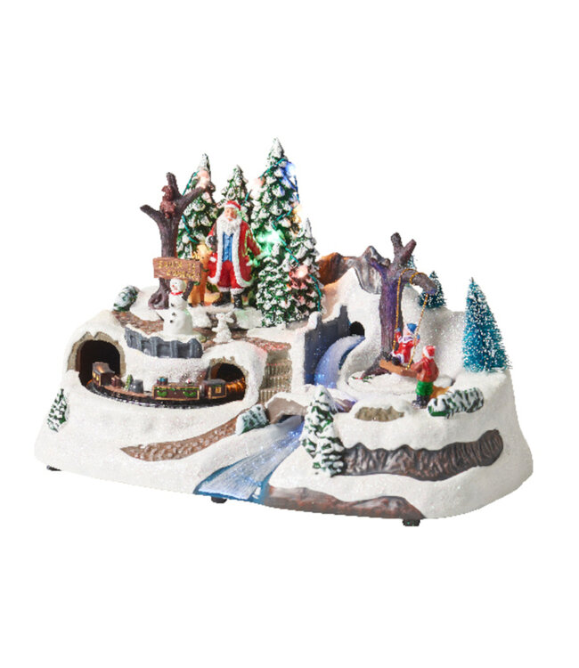 Scène LED en mouvement, Père-Noël dans sa forêt