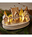 Scène village et train LED en bois