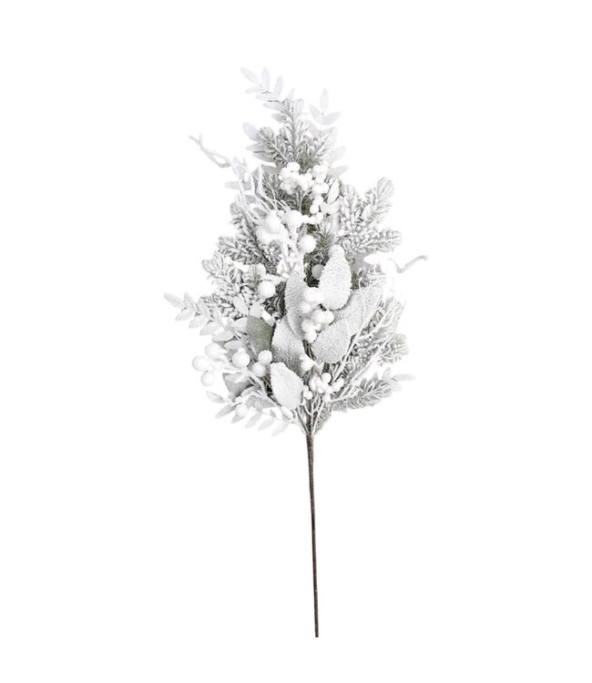 Tige de baies enneigées | Décoration blanche naturelle et élégante