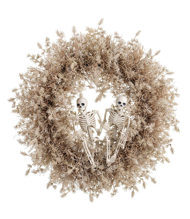 Couronne de sapin avec squelettes | Décoration Halloween