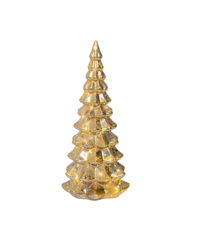 Sapin en verre or LED | Élégance et magie de Noël
